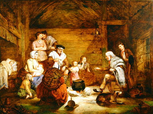 In the Crofter's Home, 1868 (oil on canvas) od Alexander Leggett