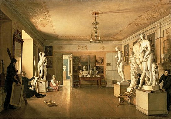Atelier of the artist Alexey Venetsianov (1780-1847) 1827 od Alexander Alexeyevich Alexeyev