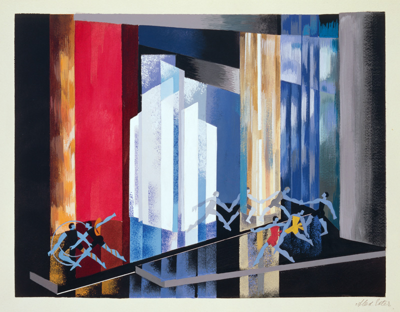 Set Design for a Ballet, illustration from Maquettes de Theatre by Alexandra Exter, published 1920s od Alexandra Exter