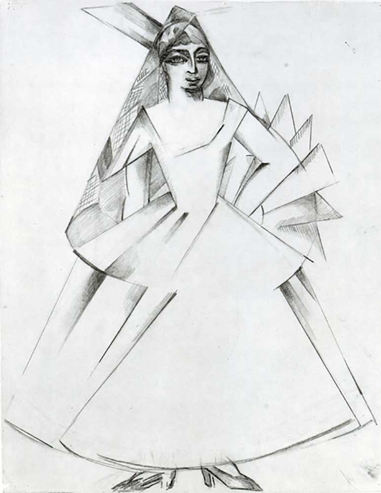 Woman, costume design, 1921 od Alexandra Exter