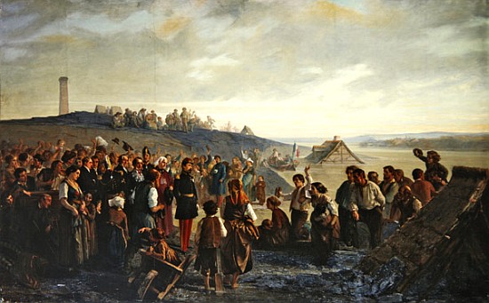 Napoleon III visiting the slate quarries of Angers od Alexandre Antigna