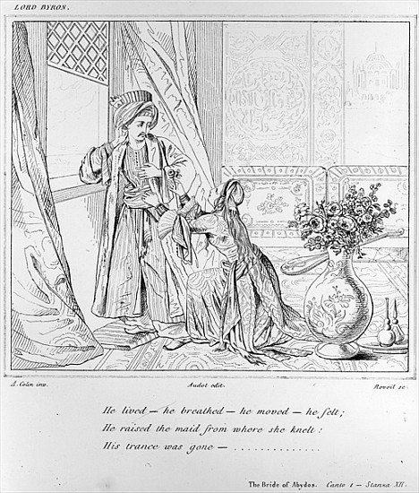 Scene from The Bride of Abydos by Lord Byron od Alexandre Colin
