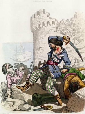 The Chevalier de Gramont, from 'Histoire des Pirates' by P. Christian, engraved by A. Catel, 1852 (c od Alexandre Debelle