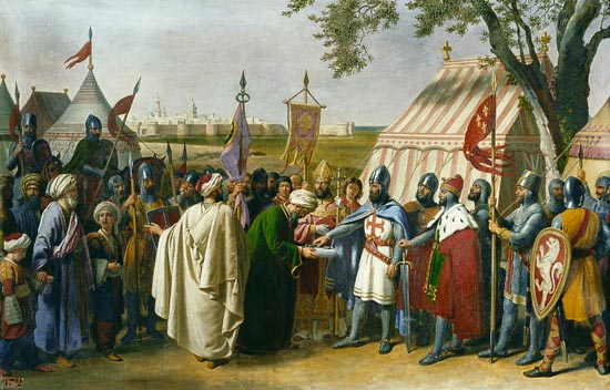 Count of Tripoli accepting the Surrender of the city of Tyre in 1124 od Alexandre-Francois Caminade