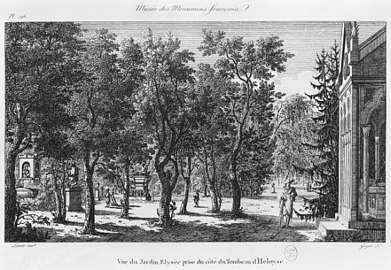 Musee des Monuments Francais, Paris, view of the Jardin Elysee from the tomb of Heloise and Abelard; od Alexandre Marie Lenoir