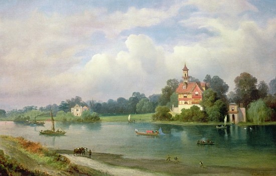 A View of Pope''s House and Radnor House at Twickenham od Alexandre le Bihan
