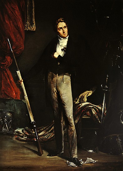 Portrait of a young revolutionary during the French Revolution of 1830 (oil on cardboard) od Alexandre Marie Colin