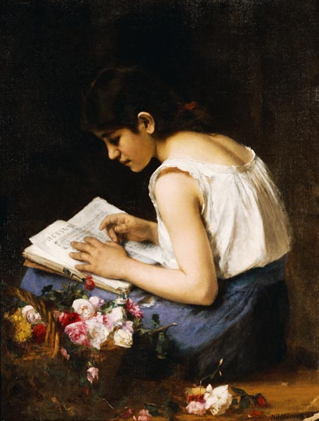 A Girl Reading od Alexei Alexevich Harlamoff