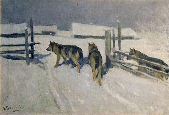 Wolfs, Winter Night, c.1910 od Alexei Steipanovitch Stepanov