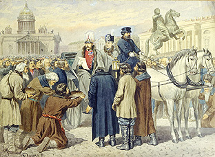 Zar Alexander I. verliest 1861 sein Manifest in St. Petersburg od Alexej Danilovich Kivschenko