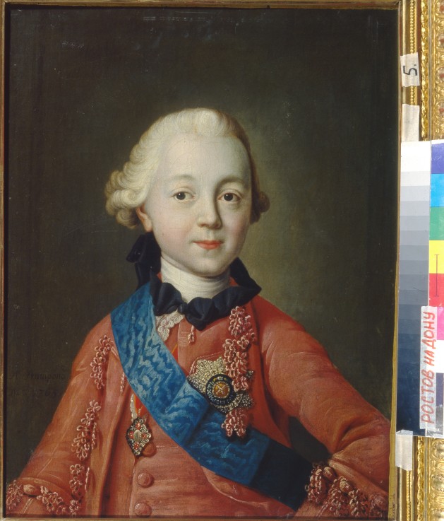 Portrait of Grand Duke Pavel Petrovich (1754-1801) as child od Alexej Petrowitsch Antropow