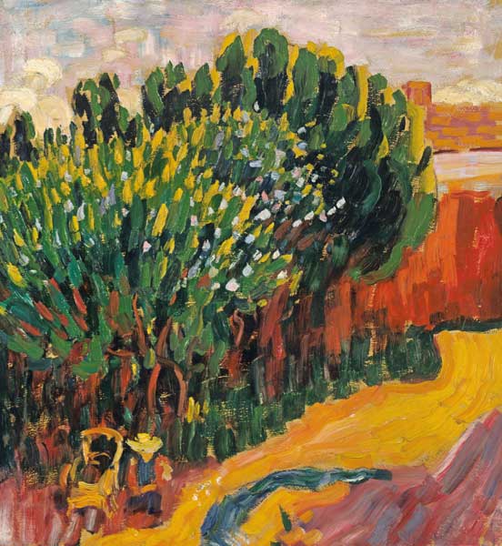 Countryside from Caranteque with woman. od Alexej von Jawlensky
