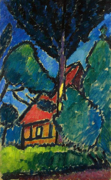 Landscape with a Red Roof od Alexej von Jawlensky