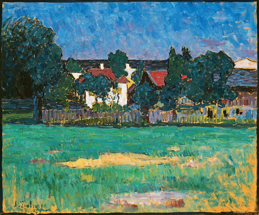 Wasserburg landscape with houses and field od Alexej von Jawlensky