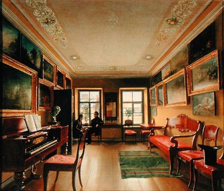 Interior of a Manor House od Alexej Wassiljewitsch Tyranow