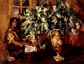 Jug with branches of the wild cherry od Alexejew. Konstantin Korovin