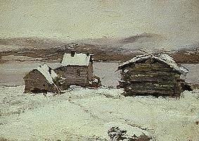 Winter in Lapland. od Alexejew. Konstantin Korovin