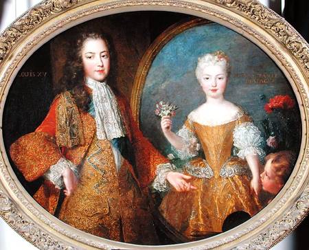 Louis XV (170-74) and the Infanta of Spain od Alexis Simon Belle