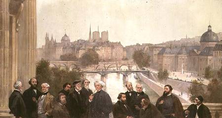 Fragment of the panorama of 'The History of the Century', with portraits of French artists and autho od Alfred Gervex