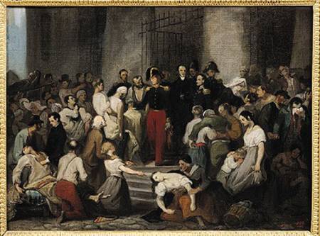 The Duke of Orleans Visiting the Sick at l'Hotel-Dieu During the Cholera Epidemic in 1832 od Alfred Johannot