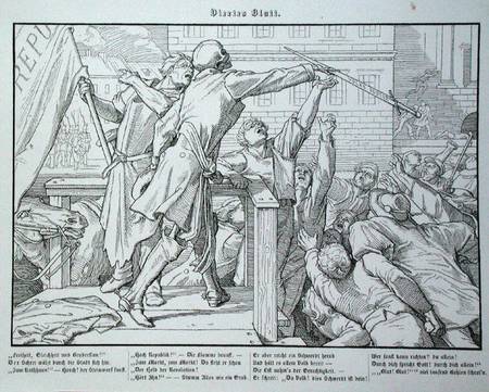 Death on the Tribune, from 'Another Dance of Death' published by Georg Wigand in Leipzig od Alfred Rethel