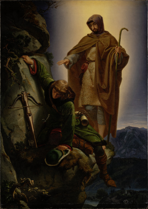 A Guardian Angel Rescuing Emperor Maximilian from the Martinswand od Alfred Rethel