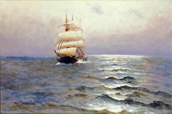 Tall Ship (oil on canvas) od Alfred Serenius Jensen
