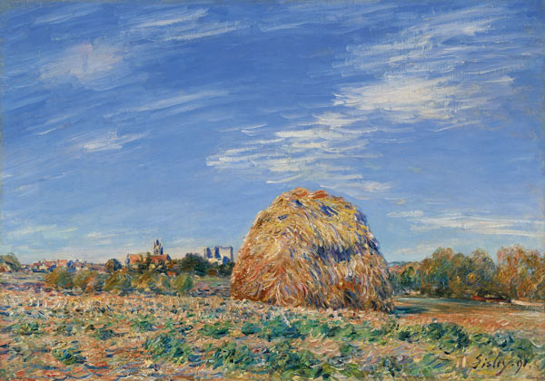 Haystack on the Banks of the Loing, 1891 (oil on canvas) od Alfred Sisley