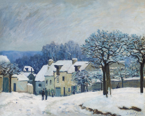 The Place du Chenil at Marly-le-Roi, Snow od Alfred Sisley