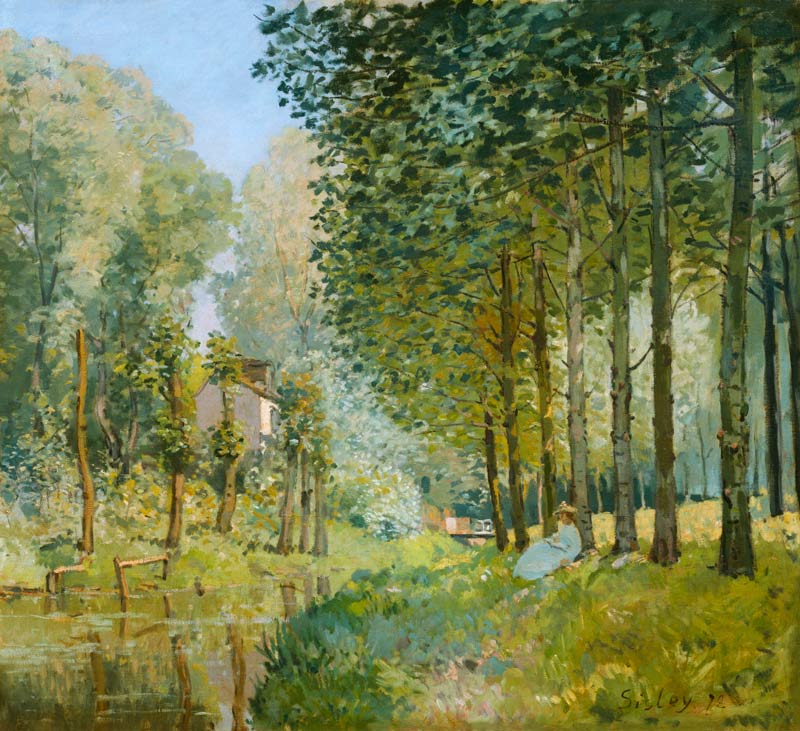 The Rest by the Stream. Edge of the Wood od Alfred Sisley