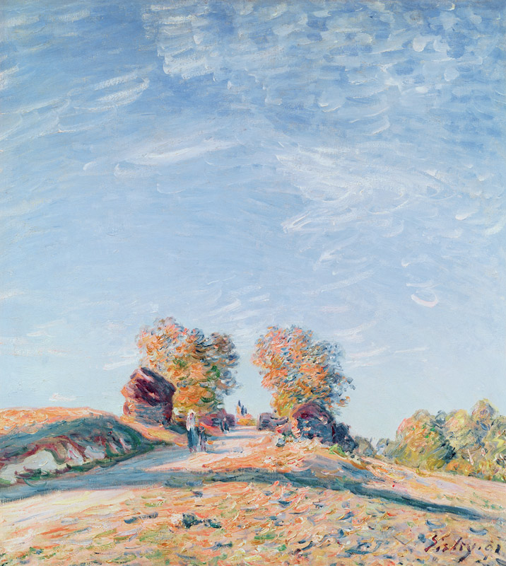 Uphill Road in Sunshine od Alfred Sisley