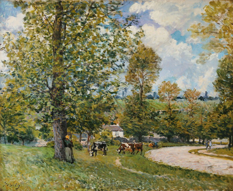 Grazing cows at Louveciennes od Alfred Sisley