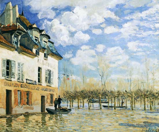 The Boat in the Flood, Port-Marly od Alfred Sisley