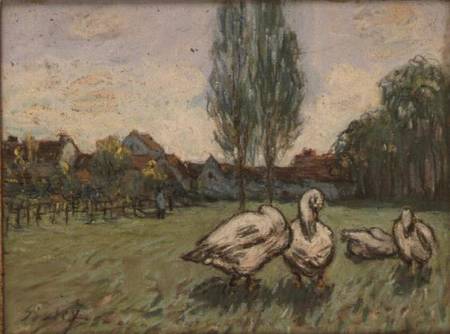 Geese (pastel) od Alfred Sisley