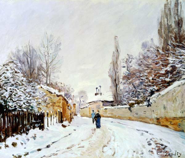Road under Snow, near Louveciennes od Alfred Sisley