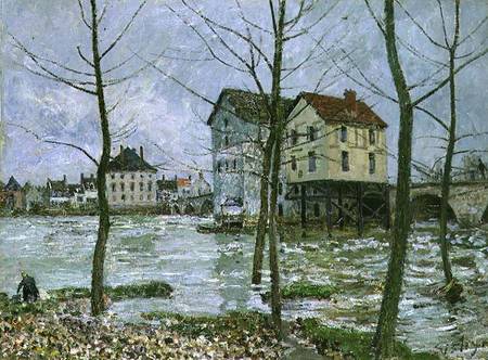 The Mills at Moret-sur-Loing, Winter od Alfred Sisley