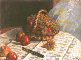 Still lifes, apples and grapes