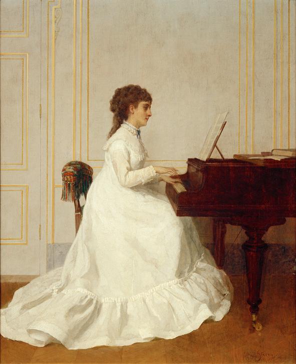 Eva Gonzalès at the piano od Alfred Stevens