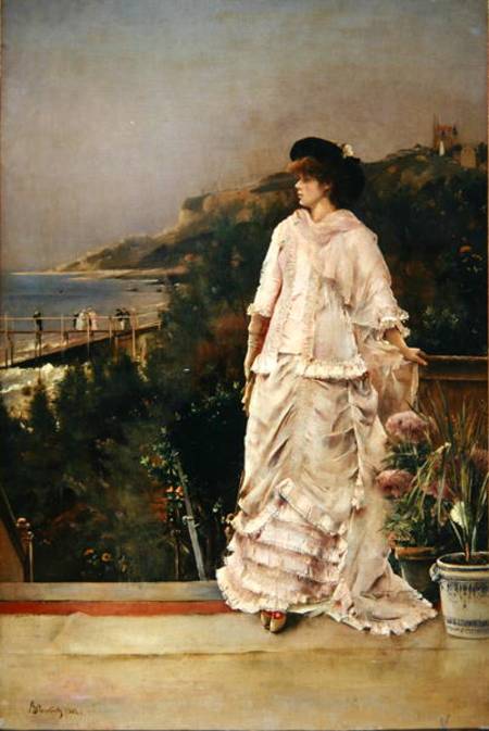 Woman on a Terrace od Alfred Stevens