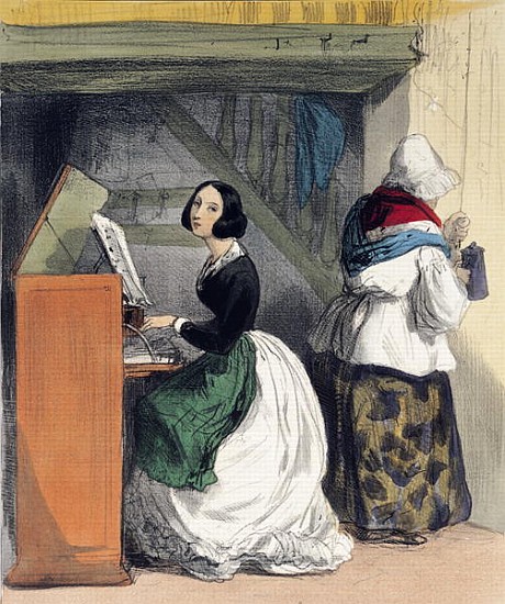 A Music School Pupil, from ''Les Femmes de Paris'', 1841-42 od Alfred Andre Geniole
