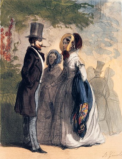 The Regular Visitor to Ranelagh Gardens, from ''Les Femmes de Paris'', 1841-42 od Alfred Andre Geniole