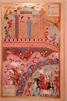 The conquest of Belgrade by Sultan Suleyman I (1495-1566), from the 'Suleymanname' (Mss Hazine. 1517