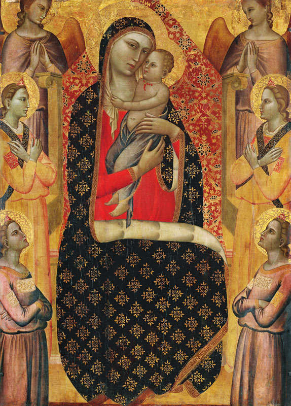 Madonna and child enthroned with six angels od Allegretto Nuzi