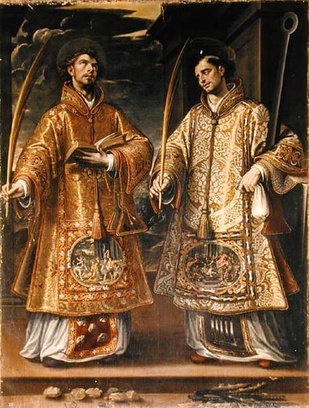 St. Lawrence and St. Stephen od Alonso Sánchez-Coello