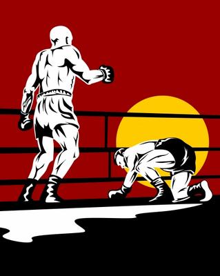 Boxer knockout on his knees od Aloysius Patrimonio