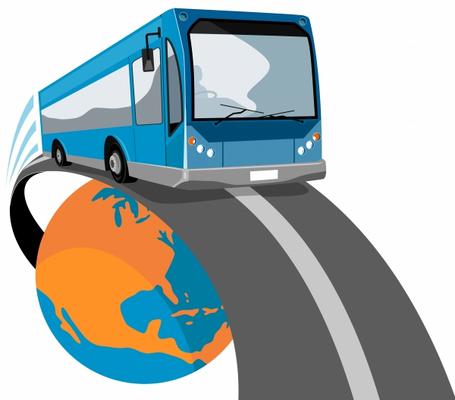 Bus traveling off the globe od Aloysius Patrimonio