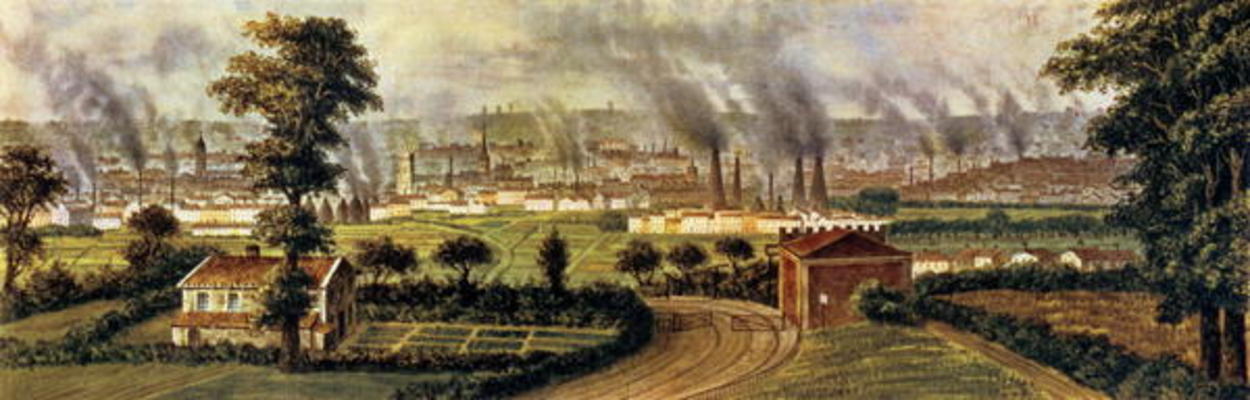 Leeds from Rope Hill, c.1840 (colour litho) od Alphonse Douseau