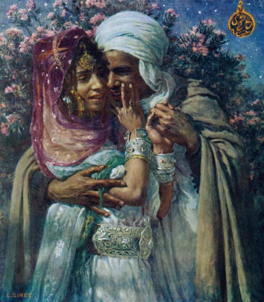 Arabische Liebesnacht od Alphonse Etienne Dinet