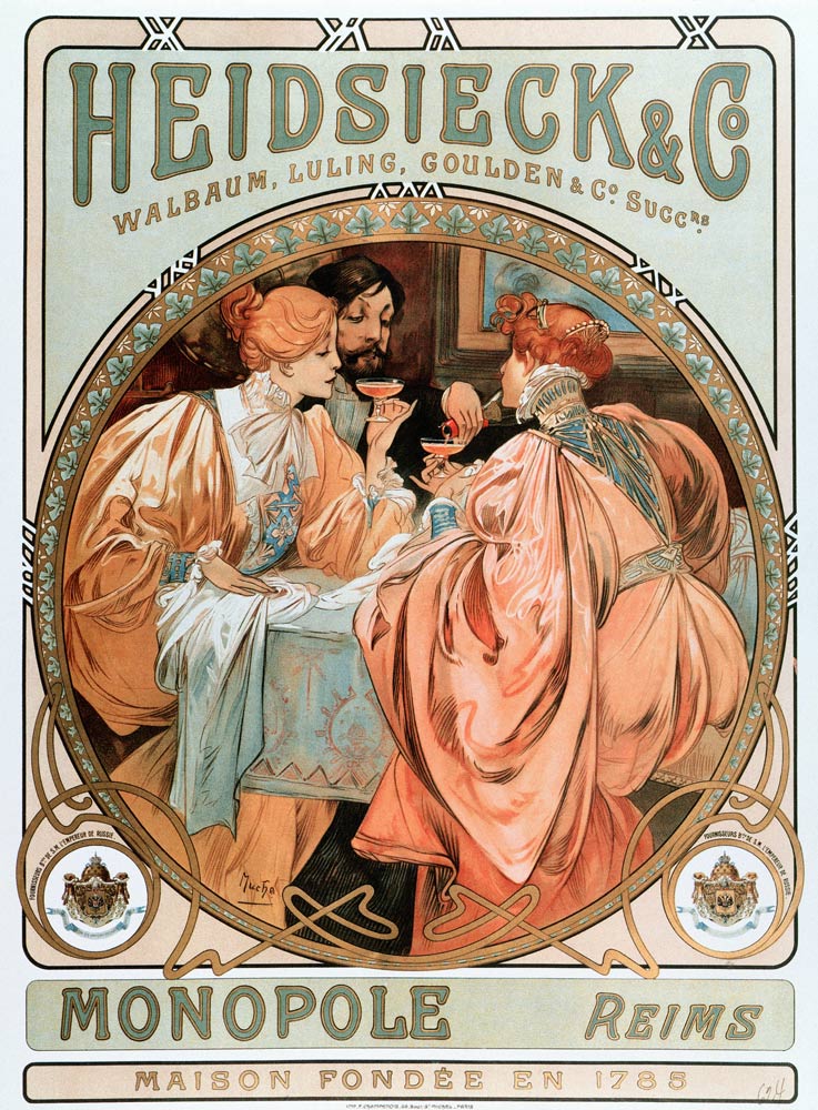 Heidsieck & Co od Alphonse Mucha