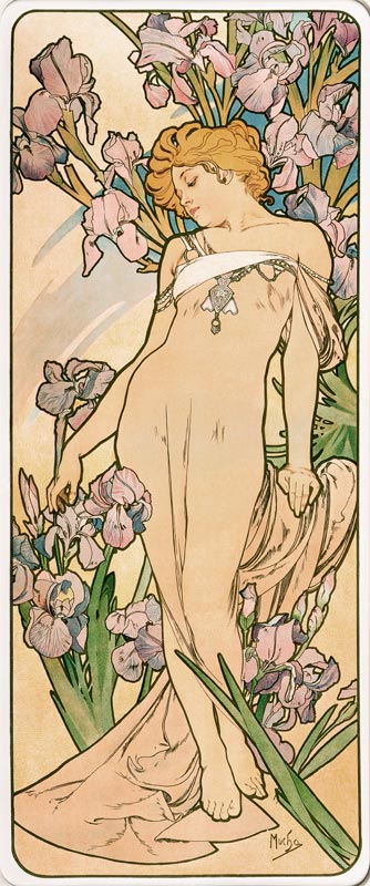 Irises (From the series Flowers) od Alphonse Mucha